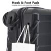 Set 3 Pieces 20" / 24" / 28" Abs Spinner Wheel Luggage, Matching Color, With Combination Lock - Black - Image 6
