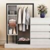 Wardrobe With 4 Drawers And 3 Shelves - White - Image 11
