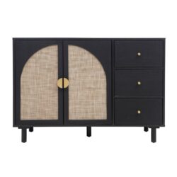 2 Door, 3 Drawer Cabinet, Suitable For Bedroom - Black