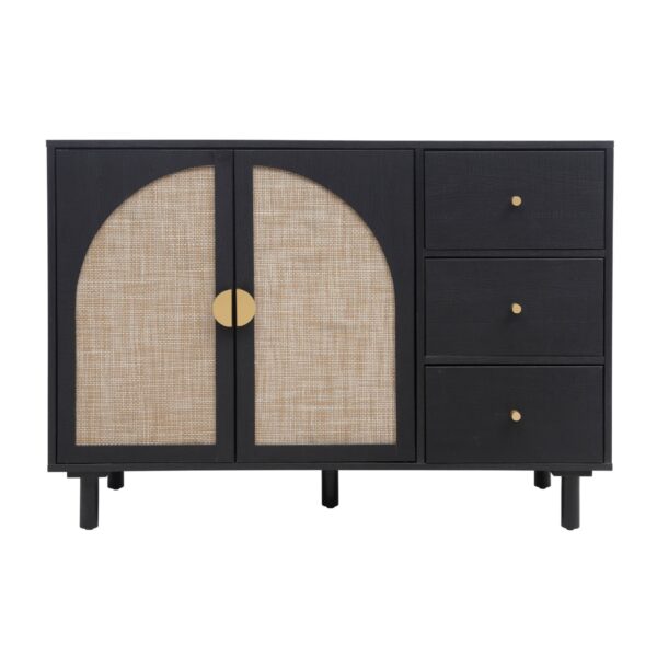 2 Door, 3 Drawer Cabinet, Suitable For Bedroom - Black
