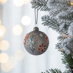 Christmas Ball Ornaments, Glass Decorative Hanging Ball Christmas Tree Ornaments For Holiday Party Decorations (Set of 6) - Multi
