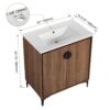 Bathroom Vanity Freestanding Cabinet With Sink - Brown - Image 4