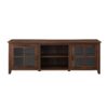 Modern Farmhouse 2 Door Glass Windowpane 70" TV Stand For 80" TVs - Dark Walnut - Image 3