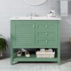 Bathroom Vanity With Undermount Sink, Free Standing Vanity Set With 2 Drawers & Soft Closing Doors, Bathroom Storage Cabinet With Feet - Green - Image 2