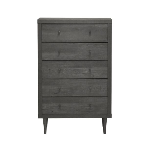 Nystrom - Mid Century Modern 5 Drawer Dresse - Gray