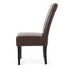 Contemporary Dining Chair (Set of 2) With Upholstery And Rubberwood Legs - Dark Brown - Image 8