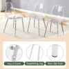 Stylish Ergonomic Dining Chair With Metal Legs And Transparent Seat Cushion (Set of 3) - Silver / Transparent - Image 8