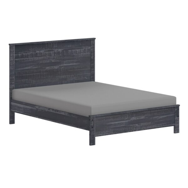 Albany - Full Bed Frame With Headboard, Heavy Duty Modern Rustic Design - Gray