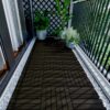 Acacia Hardwood Interlocking Deck Tiles, Striped Pattern - Dark Brown - Image 21
