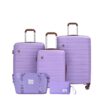 5 Piece Set (20"24"28 +A Travel Bag And A Toiletry Bag), Pp Hardshell Carry On Luggage Set With Tsa Lock Carry On Suitcase Luggage Durable Suitcase - Purple - Image 10