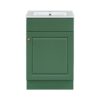 20" Bathroom Vanity With Sink, Freestanding Cabinet With Door Shelf And Adjustable Shelf, And Ceramic Construction - Green - Image 11