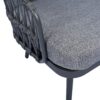 4 Piece Outdoor Patio Furniture Set, Metal Chairs With Woven Rope U Shaped Backrest, Outdoor Conversation Set With Thick Cushions And Coffee Table For Garden, Poolside, Balcony - Black / Gray - Image 24