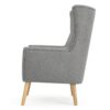 Fabric Club Chair With Rubberwood Legs - Gray - Image 8