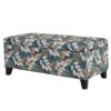 Elegant Flower Pattern Storage Ottoman With Soft Upholstery And Wood Frame - Flower - Image 7