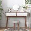 Rustic Entryway Console Table With Carved Panel Drawers And Wood Legs - Natural - Image 12
