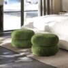 Nest - Low Round Upholstered Ottoman - Moss Green - Image 5