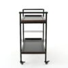 Modern Industrial Bar Cart With Shelving And Rolling Casters - Walnut - Image 11