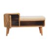 Boucle Carved Telephone Table - Oak - Image 4