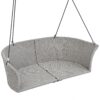 2 Person Hanging Seat, Rattan Woven Swing Chair, Porch Swing With Ropes - Gray / Cushion - Image 12