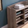 Wooden Shoe Storage Bench, Nine Storage Shelves, Entryway Organizer - Dark Taupe - Image 2