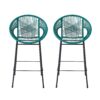 Ferrara - Outdoor Patio Teal Barstool (Set of 2) - Teal - Image 3