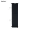 Tall Bathroom Storage Cabinet With Glass Doors, Free-Standing, Two Drawers, And Adjustable Shelves, MDF Board, Painted Perfect For Displaying Your Favorite Items - Black - Image 9
