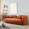 Donna - Japandi Style Boucle Sofa - Brown / Burnt Orange / Orange - Image 8