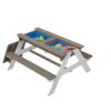 Wooden Kids Picnic Table, Sand And Water Table With Umbrella, Activity Table For Outdoor Backyard Patio Play - White / Gray - Image 16