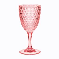 Diamond Cut Plastic Wine Glasses (Set of 4), Bpa Free Acrylic, Unbreakable Wine Glasses, 12Oz - Pink