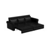 Pull Out Sofa Bed, 3 In 1 Convertible Sleeper Sofa With Nailhead Trim & Rolled Arm, Multi Functional Sofa Bed For Living Room, Bedroom, Apartment, Office - Black - Image 9