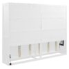 Queen Size Murphy Wall Bed Modern Design With LED Lights - White - Image 10