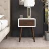 Avery - Night Stand 1 Drawer - Dark Brown / White - Image 5