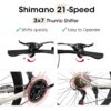 A28250 700Cx35 Road Bike With Aluminum Alloy Wheels, 21 Speed Gear System, Disc Brakes, Wide Tires, Ideal For Urban Commuting And Student Transportation - Cream - Image 7