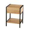 15.74" Rattan End Table With Drawer, Modern Nightstand, Metal Legs, Side Table For Living Room, Bedroom - Natural - Image 4