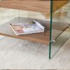 Elegant Bedside Table With Drawers And Transparent Tempered Glass Sides - Wood - Image 11