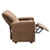 Kids Recliner Chair, Kids Upholstered Couch With One Cup Holder, Toddlers Recliner With Headrest And Footrest - Brown - Image 7