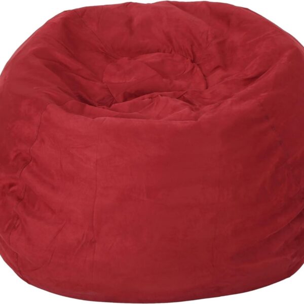 Comfortable High Density Shredded Foam Bean Bag Chair For Kids And Adults With Removable Microsuede Cover - Chinese Red