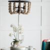 4 Light Wood Chandelier, Hanging Light Fixture With Adjustable Chain For Kitchen, Bulb Not Included - Cream - Image 4