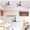 Ceiling Fan, Indoor Outdoor Ceiling Fan With Light With Remote Control, Noiseless Reversible Motor, 6 Speed, 3 Color, For Patio Living Room, Bedroom, Office, Indoor - Matte Black - Image 9