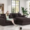 Mystic - Reversible Sectional Sofa Chaise - Dark Chocolate - Image 11