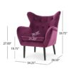 Alyssa - Velvet Arm Chair With Wingback Design - Fuchsia - Image 4