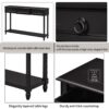 Console Table Sofa Table With Drawers For Entryway With Projecting Drawers And Long Shelf - Espresso - Image 6