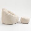 Bedding Bean Bag Sofa Chair High Pressure Foam Bean Bag Chair Adult Material With Padded Foam Padding Compressed Bean Bag With Footrest - Beige - Image 14