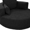 360 Degree Swivel Accent Barrel Chair With Removable Pillows - Black - Image 18