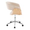 Vintage Mod - Mid-Century Modern Office Chair - Chrome / Natural / Cream - Image 2