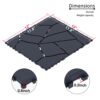 Stone Style Patio Deck Tiles Diy - Module Interlocking Decking Tiles Polypropylene 12" - Dark Gray - Image 3