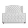 Marcella - Queen Upholstered Shelter Headboard Bed Set - Bright White - Image 4