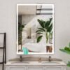 LED Bathroom Vanity Mirror Wall Mounted, Adjustable White / Warm / Natural Lights Anti-Fog Touch Switch With Memory Modern Smart Large Bathroom Mirrors - Silver - Image 2