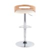 Cassis - Mid-Century Modern Adjustable Barstool With Swivel (Set of 2) - Chrome / Zebra / Cream - Image 5