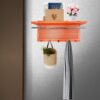 Esyspot - Metal Powder Coating Hook Wall Mounted With Shelf - Orange / Chrome - Image 3